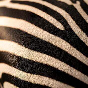 A Delicate Macro Exploration Capturing the Vibrancy of Zebra Striped Rugged Hide Under Soft, Golden Natural Sunlight with Brilliant Clarity photo