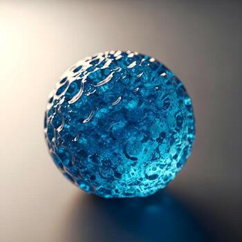 Macro Artistry Capturing the Intricate Texture of a Diminutive Blue Blob with Soft, Subtle Illumination in a Minimalist Blurred Landscape photo