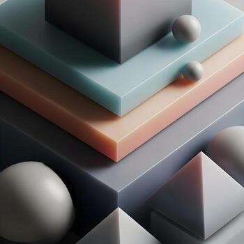 Refined Architectural Macro A Mesmerizing Convergence of Geometric Harmony, Soft Gradient Depth, and Subtle Light Interplay in a Layered Dimension photo