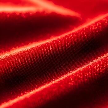 A Macro shot capturing the sumptuous interplay of vibrant velvet fabric's rich texture, intricate fibers, and an elegant, radiant glow. photo