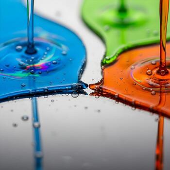 Transcendent Vibes A Vivid, Surreal Macro Odyssey Merging Organic Liquid Dreams with Reflective, Ambient Spectroscopy in Subtle, Ethereal Chromatic Tones photo