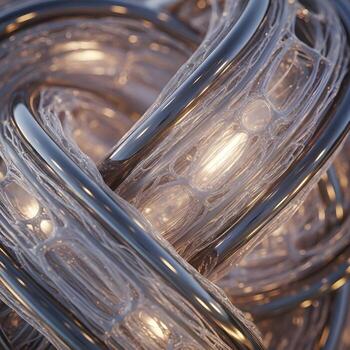 luminiscente nanoestructural tapiz un futurista macro Odisea fusionando metálico superficies con orgánico blandura debajo ambiente resplandor, celebrando intrincado nanoescala texturas foto