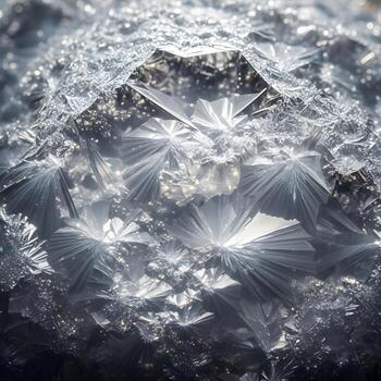 Witness the ethereal interplay of luminous lunar crystal textures in this macro depiction of futuristic surfaces bathed in soft moonlight. photo