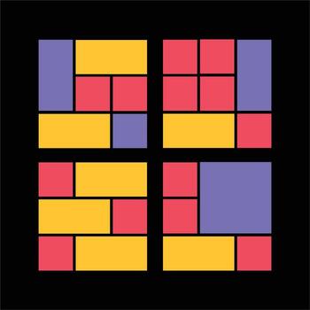 Grid System, Columns, Gutters, Margins, Grid. vector