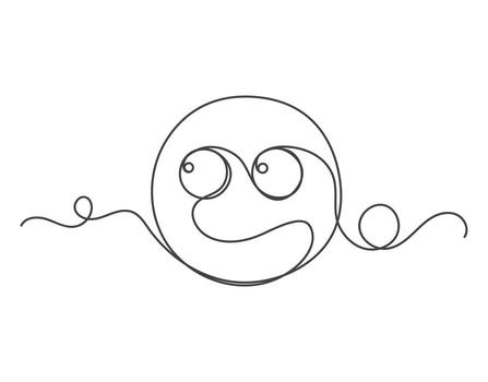 uno continuo línea Arte sonriente cara vector