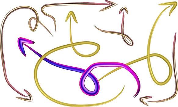 Set of Abstract Decorative Arrows Pointing in Various Directions vector