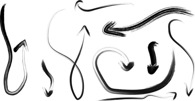 Brush stroke arrows design elements for graphic design projects needs vector