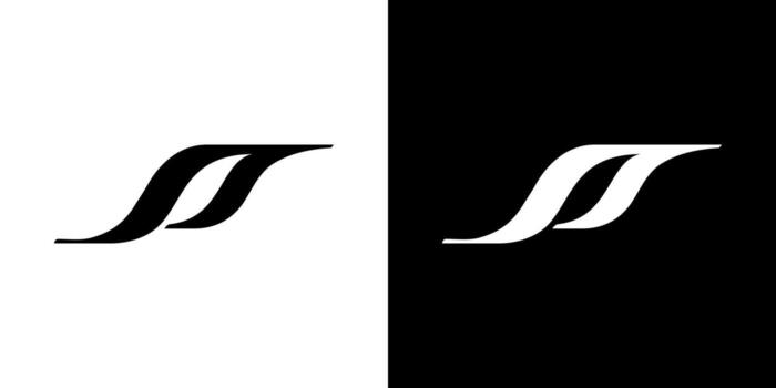 SS initial minimal logo abstract shape icon graphic vector