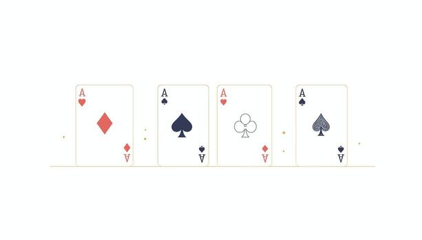 A set of four playing cards with different suits vector
