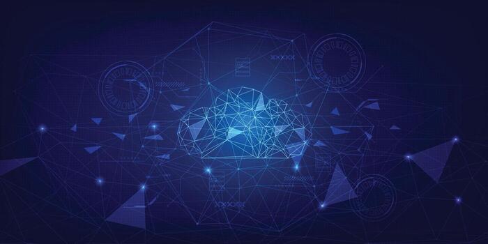 nube informática red fondo, digital grande datos almacenamiento concepto vector