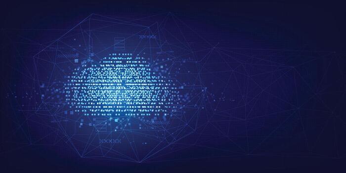 futurista nube informática red fondo, digital grande datos almacenamiento concepto vector