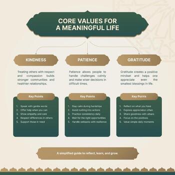 Islamic Infographic Template with Arabic Design Elements and 3 Data Blocks with 5 Points Each vector