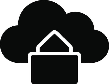 Illustration of a cloud with a lock isolated on white background representing cloud security vector