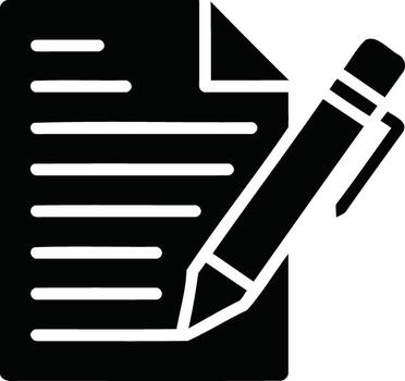 Illustration of a document with lines and a pencil isolated on white background vector