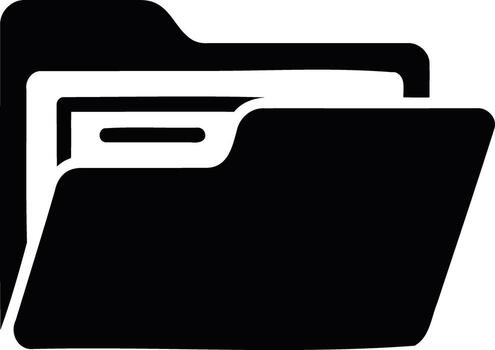 Illustration of an open folder isolated on white background, representing file organization vector