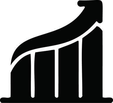 Illustration of icon of a bar graph with an upward arrow isolated on white background vector