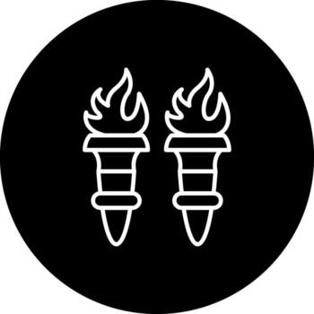 fuego antorcha elegante digital Arte objeto vector