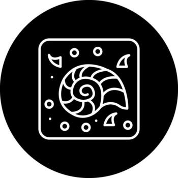 Spiral Fossil Shell Minimal Flat Illustration vector