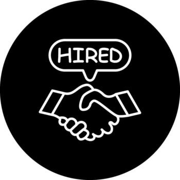 Hired Shake Hand Modern User Interface Feature vector