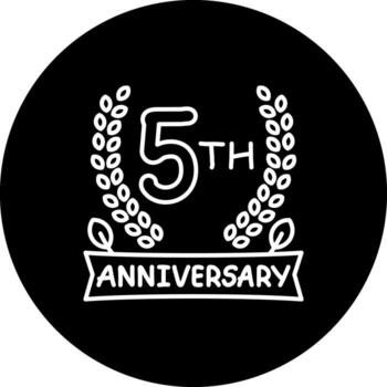 5th Anniversary Custom Flat Design Element vector