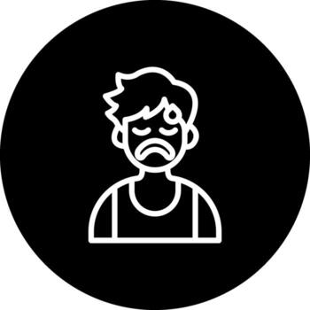 chico con caliente sudor funcional web gráfico objeto vector