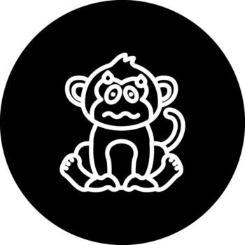 Nervous Monkey Simple Digital Design Symbol vector