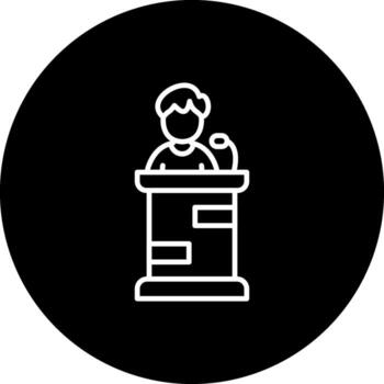 conferencia podio único producto diseño símbolo vector