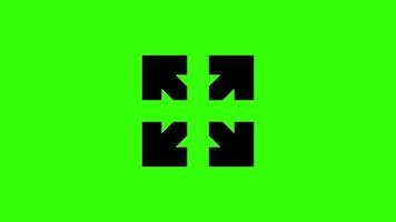 cheio tela seta ícone em verde fundo video