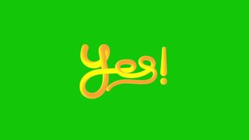 ja ljus klick lutning text på grön bakgrund video