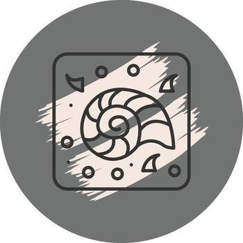 Spiral Fossil Shell Stylish Creative Graphic Object vector