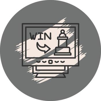 Online Chess Win Functional Web Design Asset vector