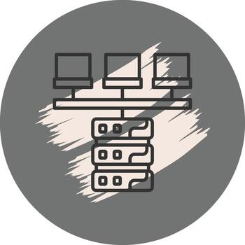 Database Flow Stylish Digital Art Illustration vector