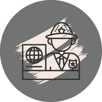 Passport Control Balanced Flat Object vector