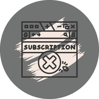 Cancel Subscription Simple Flat Graphic Element vector