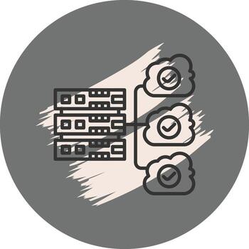 nube base de datos equilibrado plano gráfico formar vector
