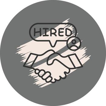 Employee Hired Shake Hand Dynamic Branding Design Object vector