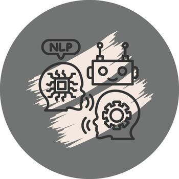 nlp robot mente mínimo plano diseño activo vector