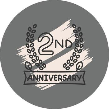 2nd Anniversary High Resolution Design Element vector