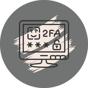 Two Factor Authentication Custom Flat Feature vector