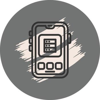 móvil base de datos avanzado plano gráfico símbolo vector