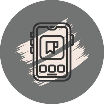 Mobile Book mark Balanced Flat Graphic Form vector