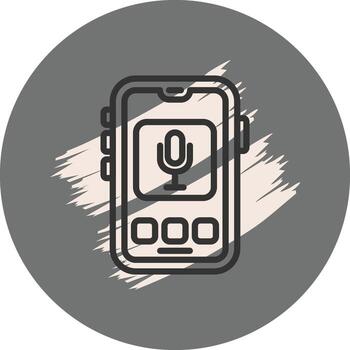 móvil micrófono sofisticado usuario interfaz diseño vector