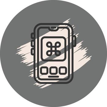 Mobile Command Minimal Flat Design Asset vector