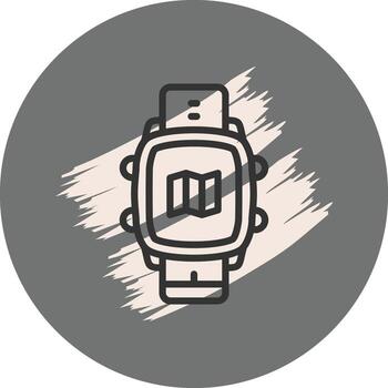 Smart Watch Map Unique Flat Feature vector