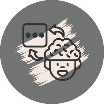 Brain Pin Code Custom Flat Graphic Layout vector