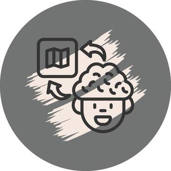 Brain Map Strong Visual Branding Symbol vector