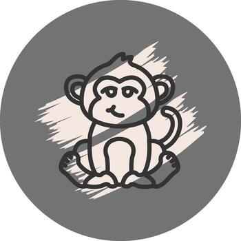Monkey Wry Smile Minimal Product Design Shape vector
