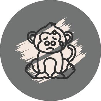 Anxious With Sweat Monkey Professional Web Graphic Asset vector