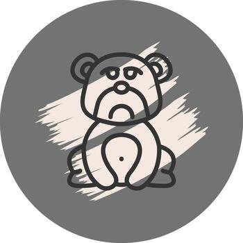 Pouting Bear Elegant Product Design Feature vector
