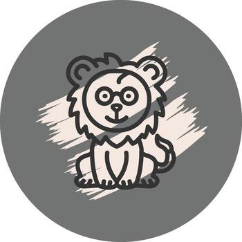 león nerd geométrico web diseño formar vector